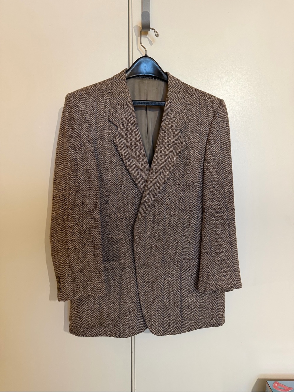 Tailored Brown Herringbone Men's Blazer